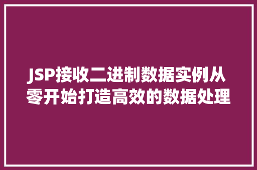 JSP接收二进制数据实例从零开始打造高效的数据处理