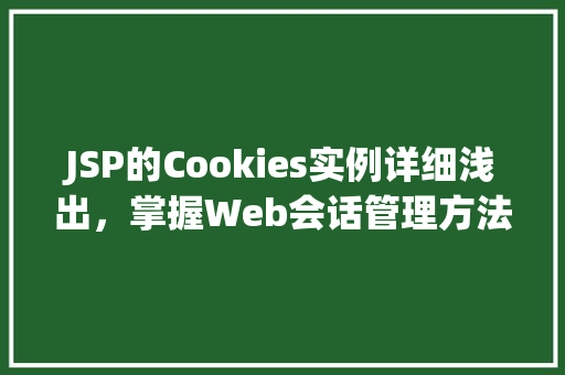 JSP的Cookies实例详细浅出，掌握Web会话管理方法