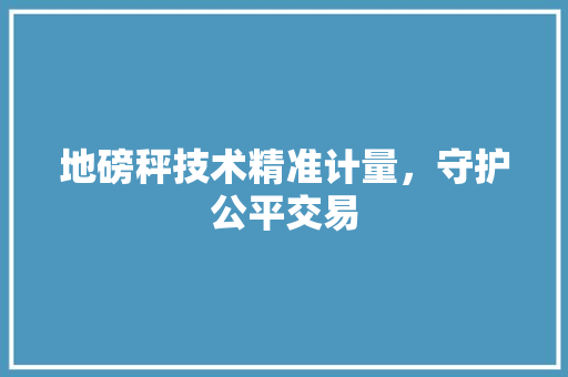 地磅秤技术精准计量，守护公平交易