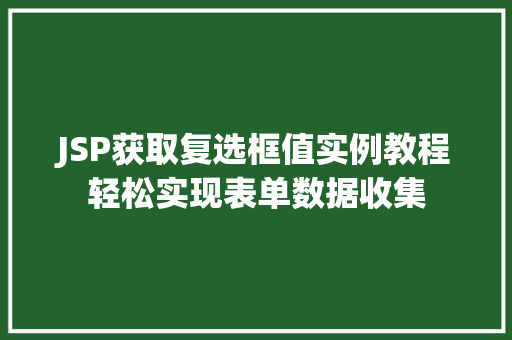 JSP获取复选框值实例教程轻松实现表单数据收集