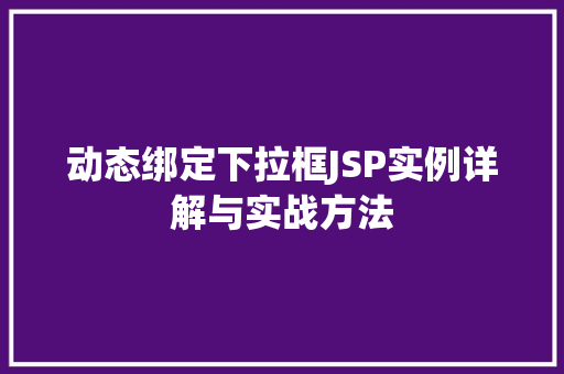 动态绑定下拉框JSP实例详解与实战方法