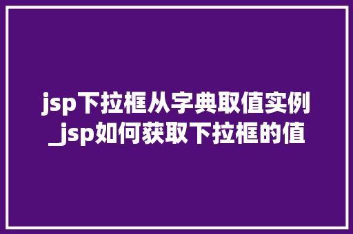 jsp下拉框从字典取值实例_jsp如何获取下拉框的值  第1张