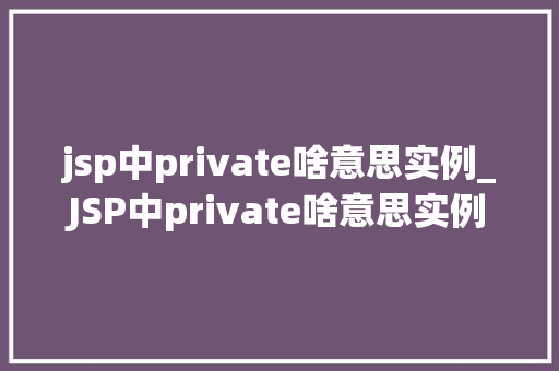jsp中private啥意思实例_JSP中private啥意思实例详解  第1张