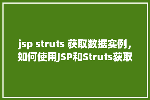 jsp struts 获取数据实例，如何使用JSP和Struts获取数据实例  第1张