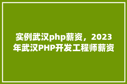 实例武汉php薪资，2023年武汉PHP开发工程师薪资实例分析