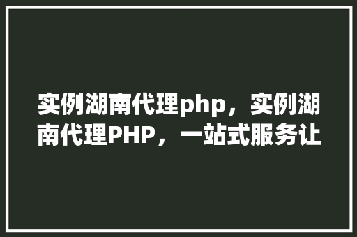 实例湖南代理php，实例湖南代理PHP，一站式服务让您无忧编程
