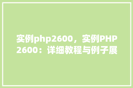 实例php2600，实例PHP2600：详细教程与例子展示