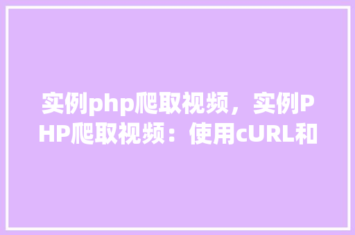 实例php爬取视频，实例PHP爬取视频：使用cURL和DOMDocument实现视频下载
