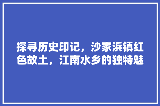 探寻历史印记，沙家浜镇红色故土，江南水乡的独特魅力