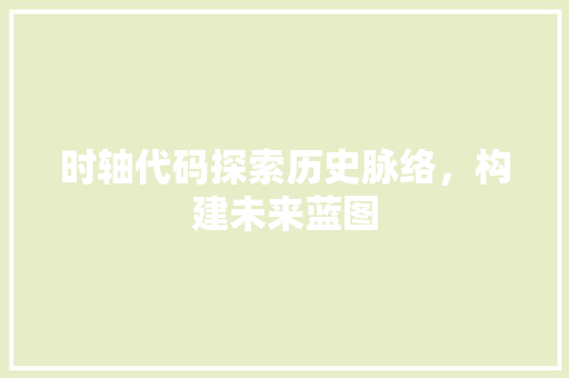 时轴代码探索历史脉络，构建未来蓝图