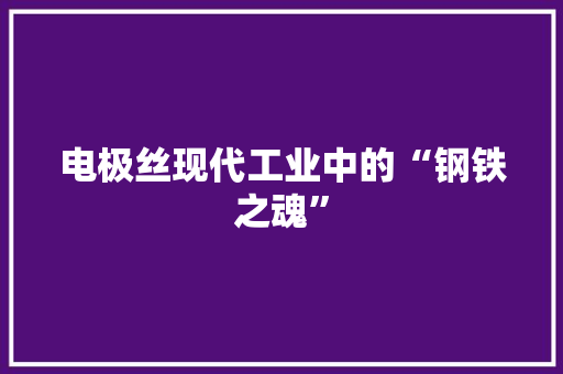 电极丝现代工业中的“钢铁之魂”
