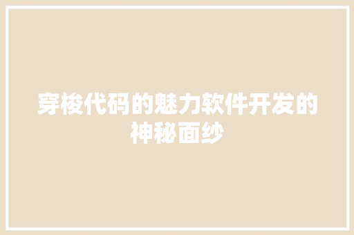 穿梭代码的魅力软件开发的神秘面纱