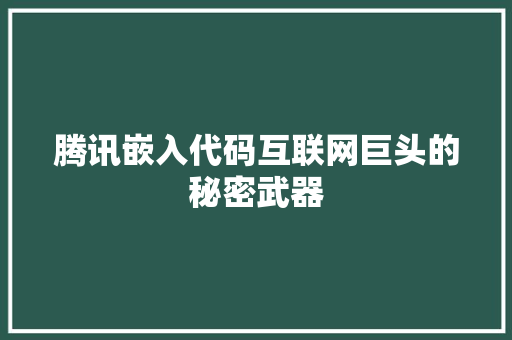 腾讯嵌入代码互联网巨头的秘密武器