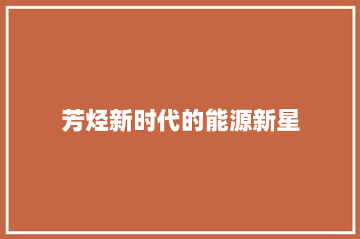 芳烃新时代的能源新星