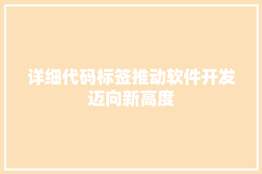 详细代码标签推动软件开发迈向新高度
