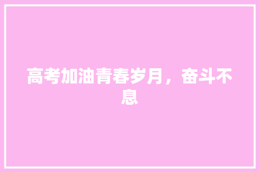高考加油青春岁月，奋斗不息