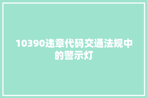 10390违章代码交通法规中的警示灯