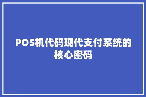 POS机代码现代支付系统的核心密码