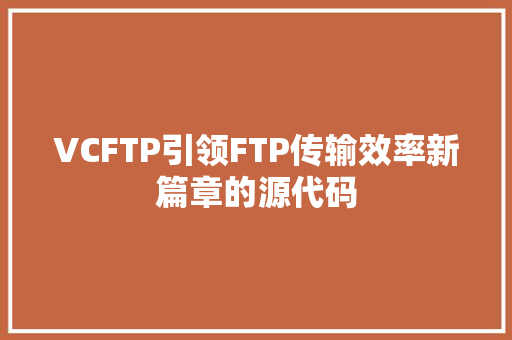 VCFTP引领FTP传输效率新篇章的源代码