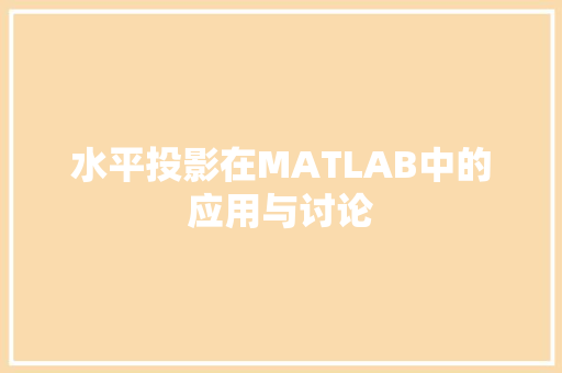 水平投影在MATLAB中的应用与讨论