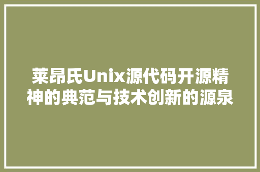 莱昂氏Unix源代码开源精神的典范与技术创新的源泉