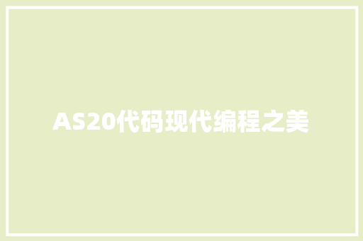 AS20代码现代编程之美