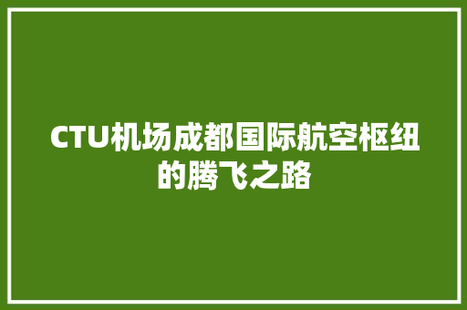 CTU机场成都国际航空枢纽的腾飞之路