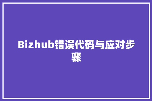 Bizhub错误代码与应对步骤