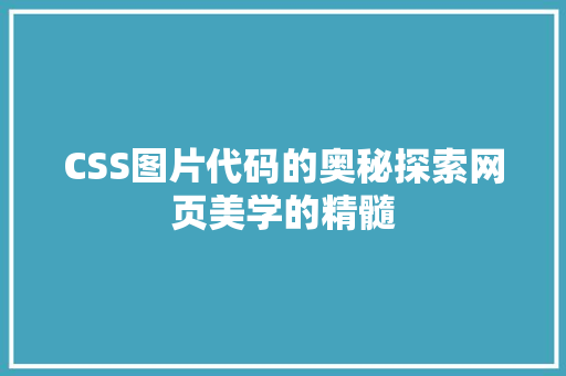 CSS图片代码的奥秘探索网页美学的精髓