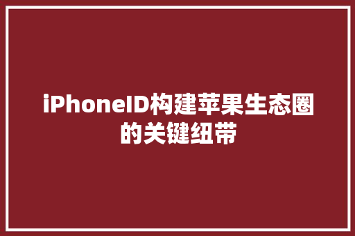 iPhoneID构建苹果生态圈的关键纽带