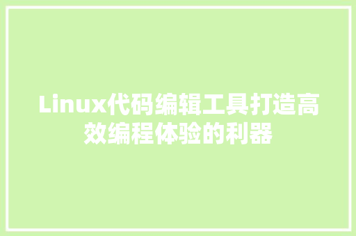 Linux代码编辑工具打造高效编程体验的利器