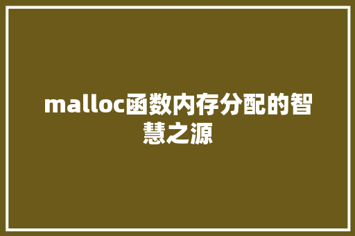 malloc函数内存分配的智慧之源