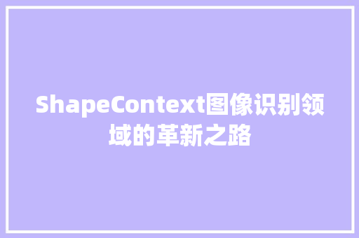 ShapeContext图像识别领域的革新之路