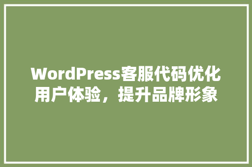 WordPress客服代码优化用户体验，提升品牌形象  第1张