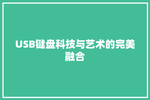 USB键盘科技与艺术的完美融合
