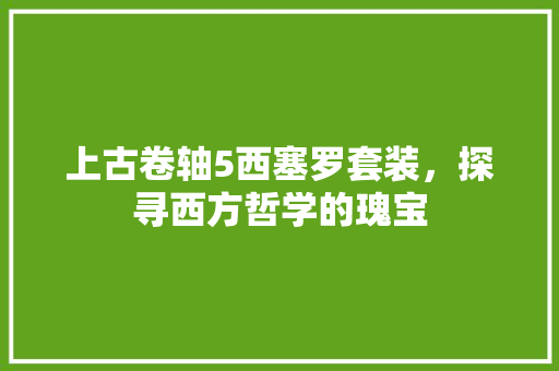 上古卷轴5西塞罗套装，探寻西方哲学的瑰宝
