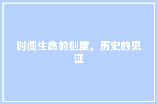 时间生命的刻度，历史的见证