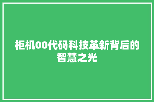 柜机00代码科技革新背后的智慧之光