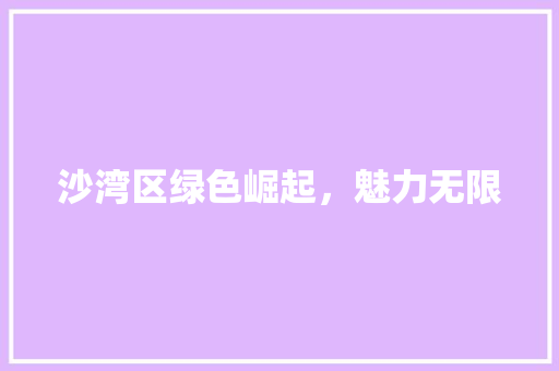沙湾区绿色崛起，魅力无限