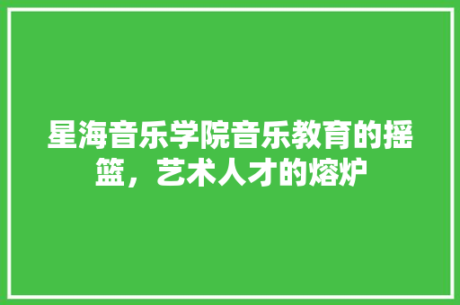 星海音乐学院音乐教育的摇篮，艺术人才的熔炉