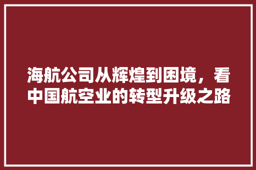 海航公司从辉煌到困境，看中国航空业的转型升级之路