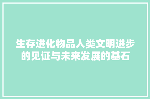生存进化物品人类文明进步的见证与未来发展的基石