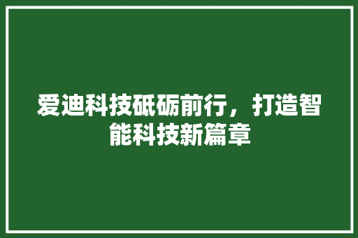 爱迪科技砥砺前行，打造智能科技新篇章