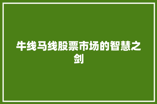牛线马线股票市场的智慧之剑