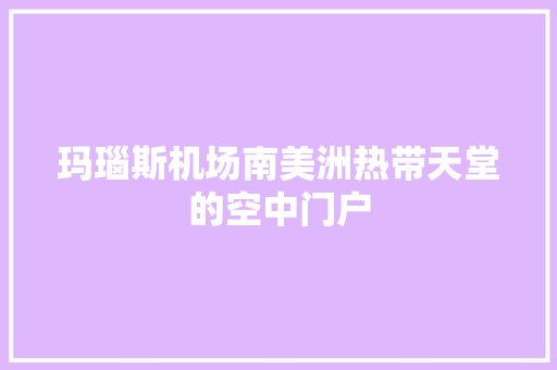 玛瑙斯机场南美洲热带天堂的空中门户