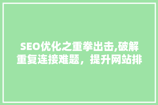 SEO优化之重拳出击,破解重复连接难题，提升网站排名
