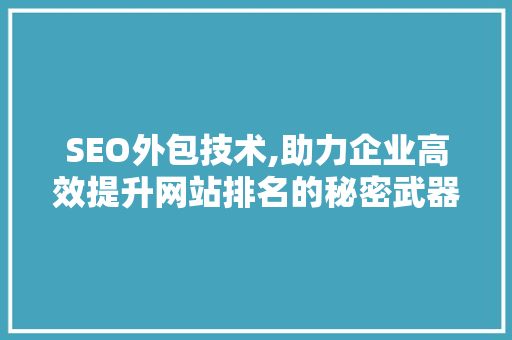 SEO外包技术,助力企业高效提升网站排名的秘密武器